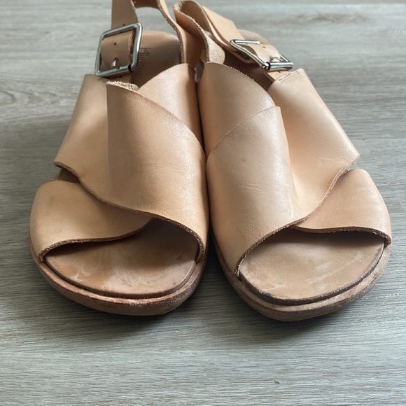 JEFFREY CAMPBELL Nude Leather Wedge Sandals - Picture 3 of 13